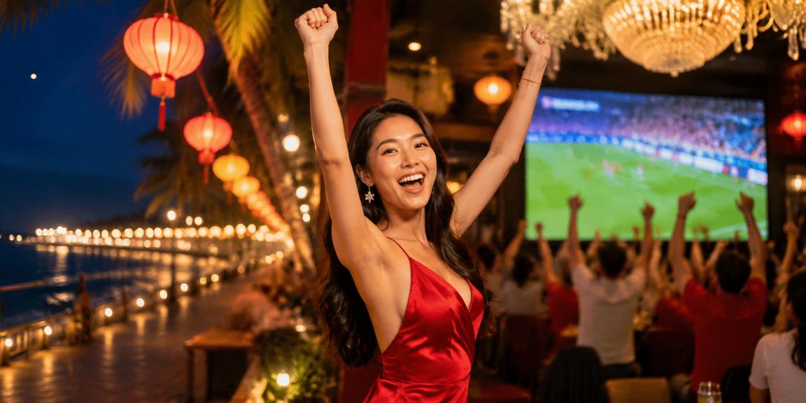 Quang cảnh chợ đêm Mũi Né với ánh đèn rực rỡ và không khí giải trí casino trực tuyến